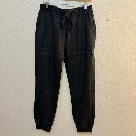 NWT Johnny Was Pete & Greta Linen Black Solid High Stretch Waist Jogger Pant S - Picture 4 of 15